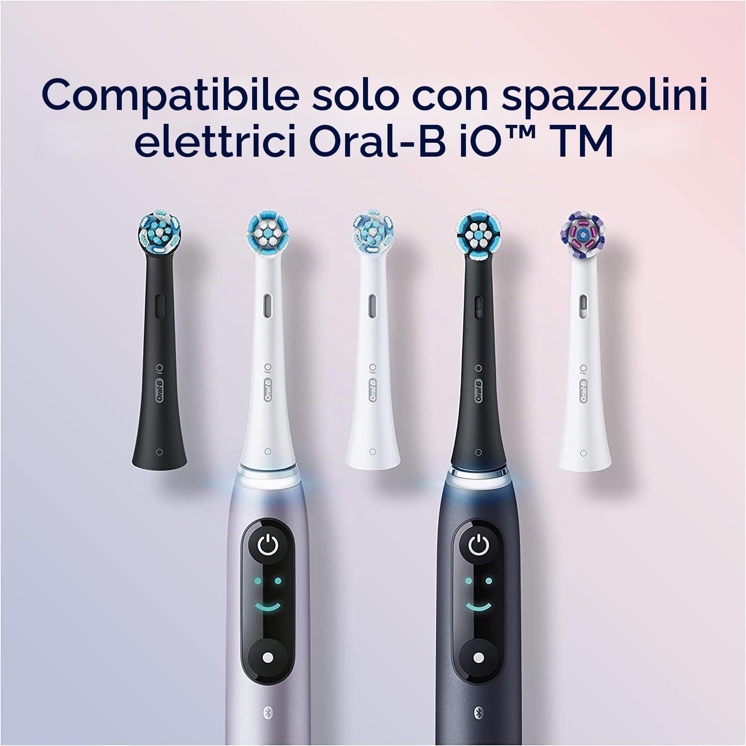 Oral-B iO - Set di 6 testine per spazzolini elettrici per pulizia delicata, per spazzolini Oral-B