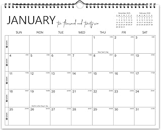 2026 Wall Calendar 12 Months, Wall Calendar from January 2026 to December 2026, Large Hanging Calendar, Perfect for Home Office Monthly Organizing & Planning, Thick Paper, Julian Dates, 14"x11"