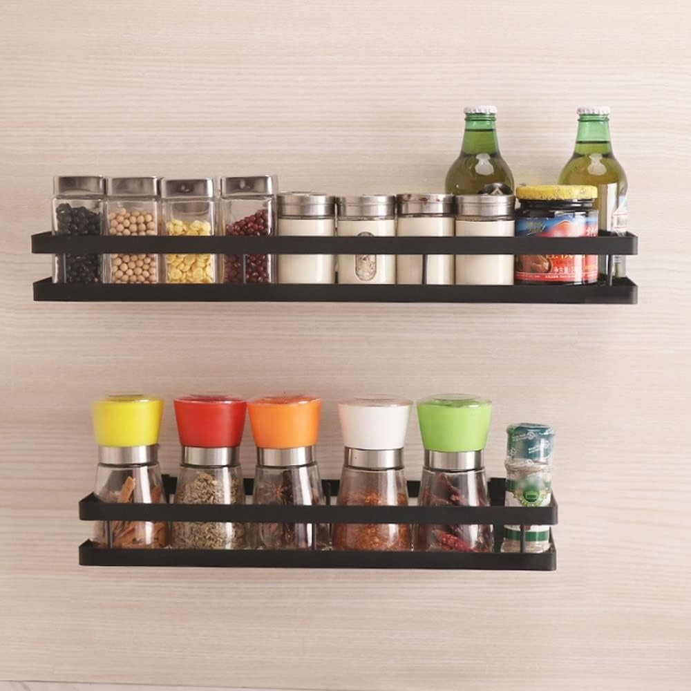 Wall-Mounted Shelf Kitchen Storage Stainless Steel Seasoning Rack Wall Condiment Bathroom Shelves for 6 Size(50cm)