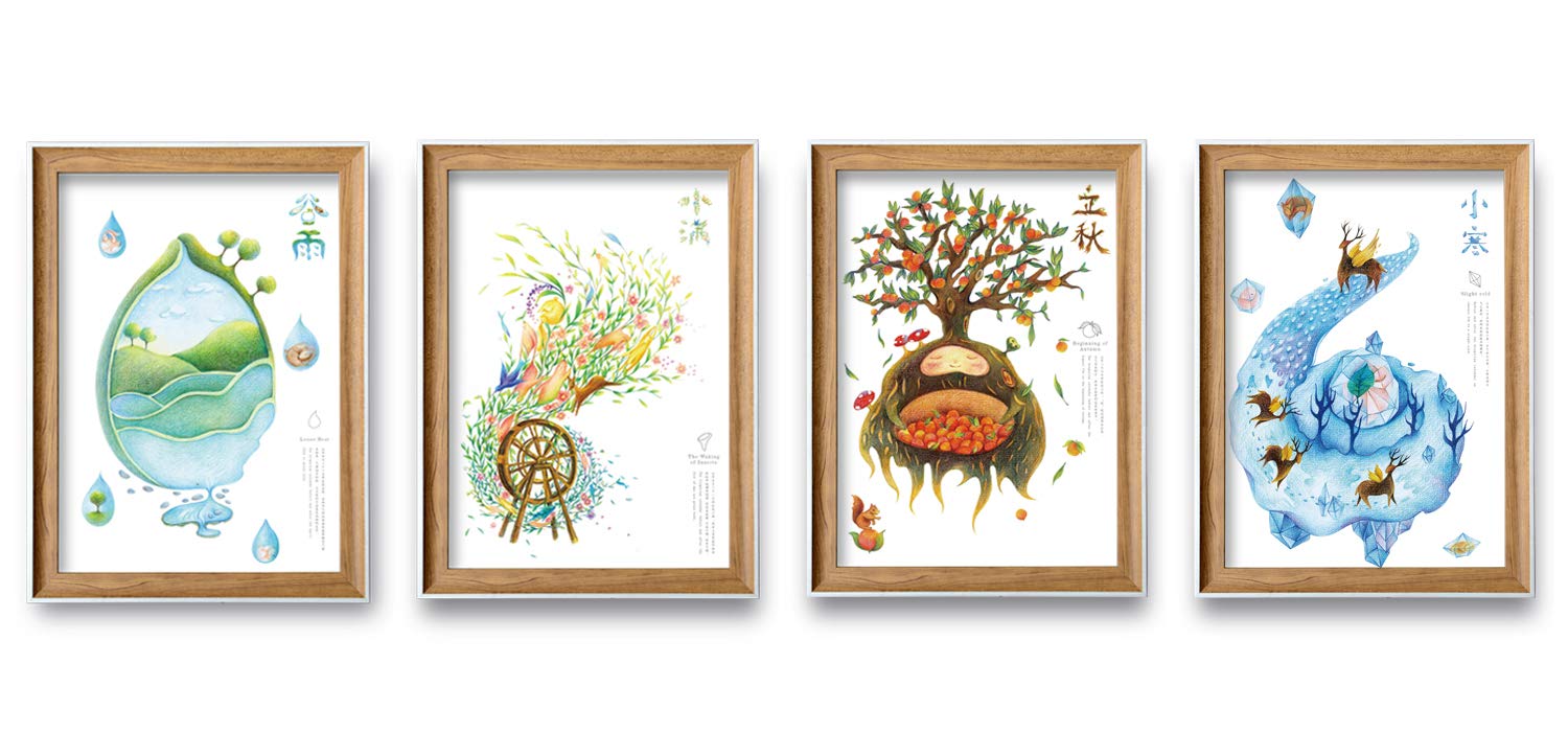 Amazon.co.jp: 24節気 春夏秋冬 芸術家 オリジナル装飾用絵画 ポスター