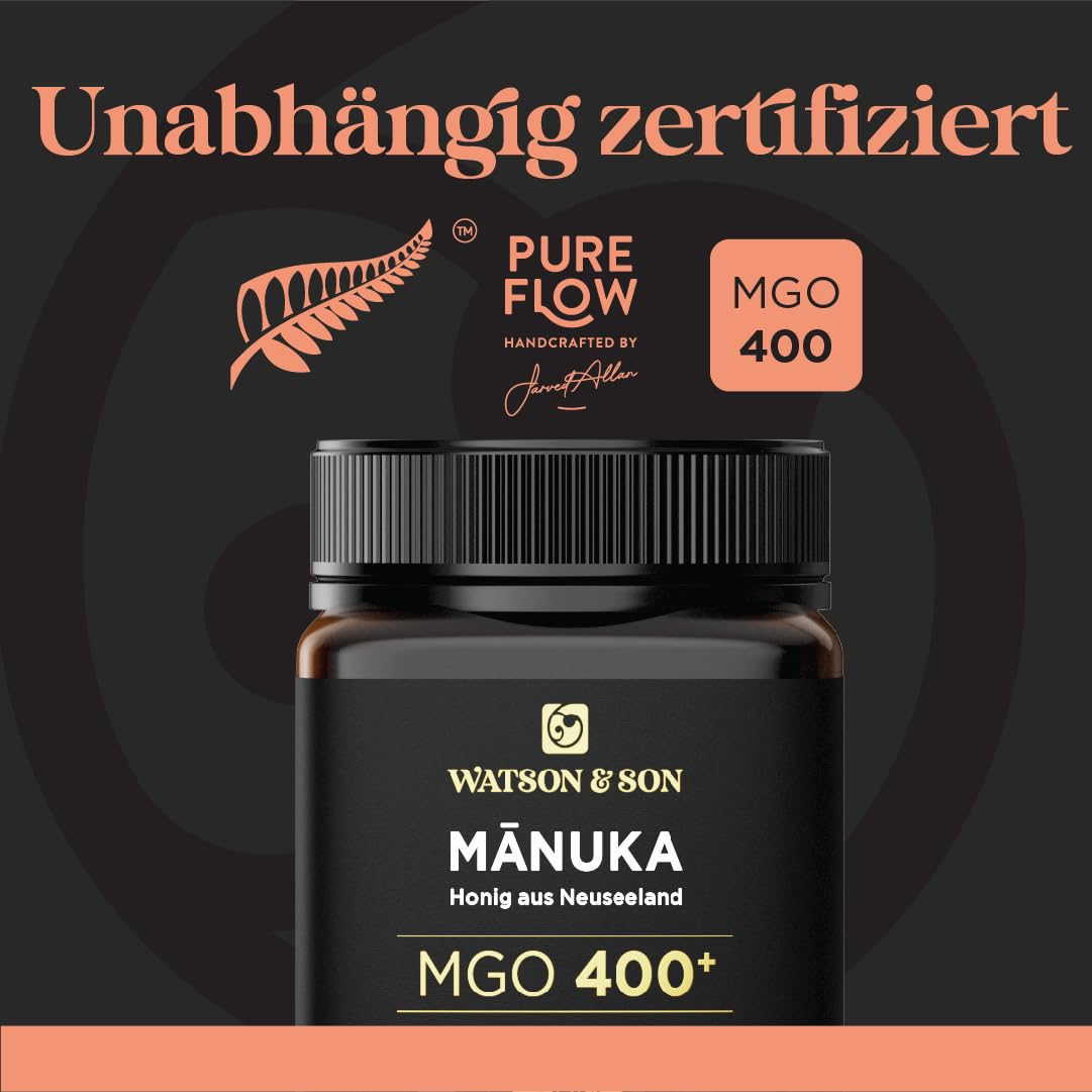 Watson & Son Manuka Honig MGO 400+ 1000g | Premium Qualität aus Neuseeland