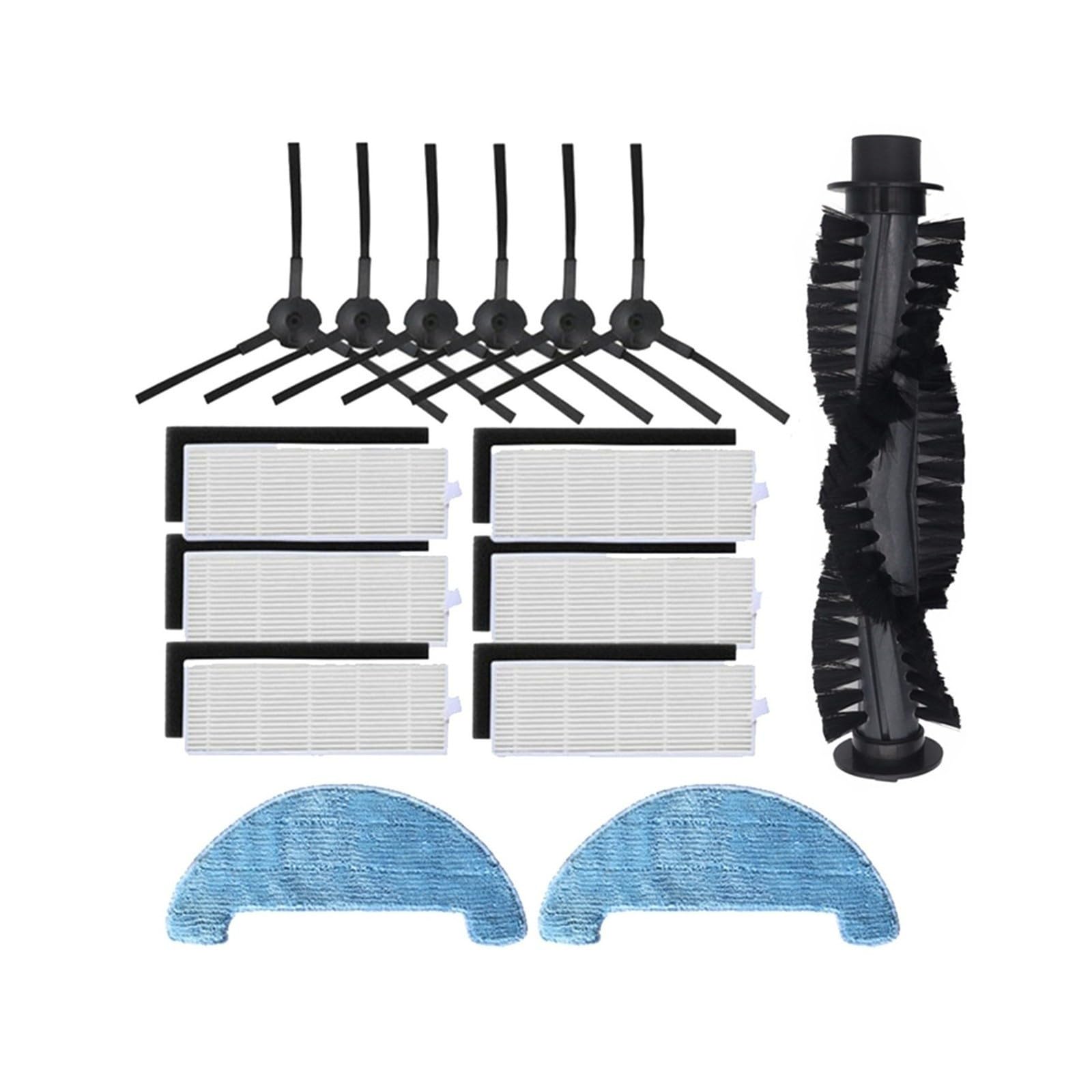 Paño De Fregona Con Filtro De Cepillo Lateral De Rodillo Principal, Compatible Con Osoji,950990680870,Compatible Con AMIBOT,Animal H2O Connect,Compatible Con IBoto,Smart X610G Aqua 615GW(Set 15pcs)