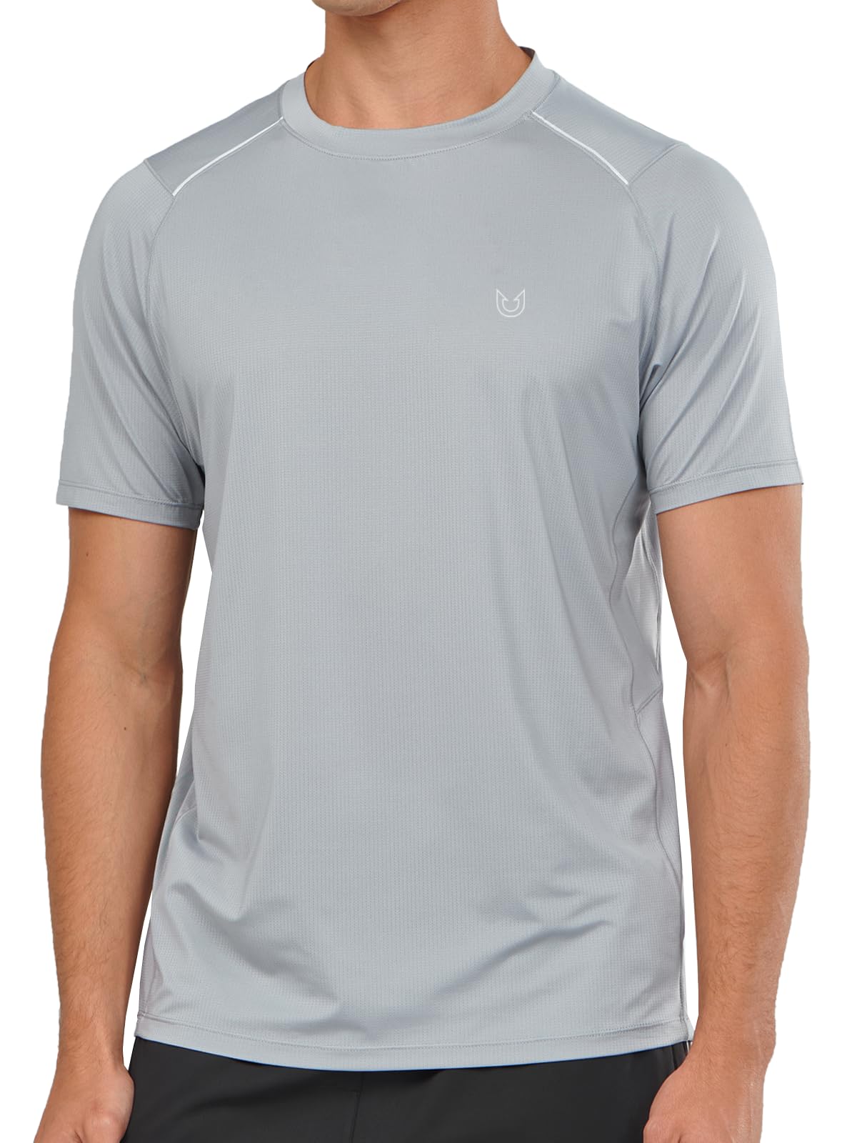 NORTHYARD Men's Athletic Running T-Shirts Workout Lightweight Short Sleeve Performance Shirts Top Tee LIGHTGREY L