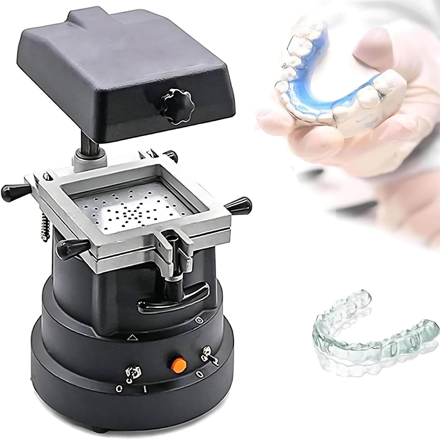 Dental-Vakuumformmaschine für Kliniken, 1200 W schnelle Erwärmung, verbesserte Adsorptionstechnologie, DIY-Prothesen-Set für Labors – effiziente Formausrüstung