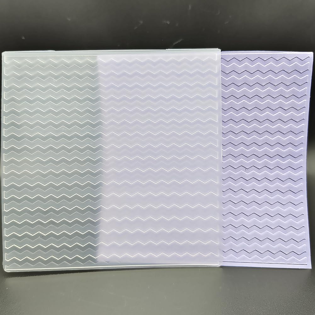 Plastic Embossing Folder 6x6 Inch Concave Convex Sawtooth Pattern Paper Crafts Plastic Textured Impressions for Card Making Scrapbooking