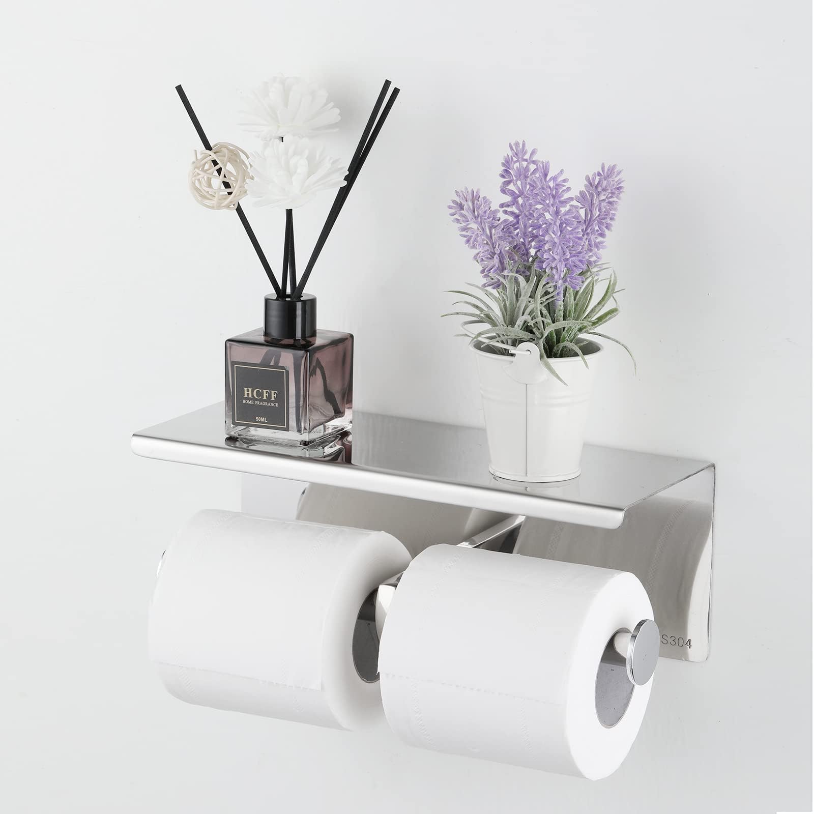 Amazon.com: Toilet Paper Holder with Shelf and Storage Cabinet, Home Bathroom Wall Mounted ...