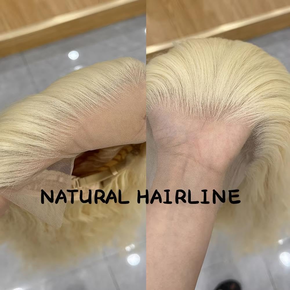 Haarpflege Blonde Natürliche Gewellte Lace-Front-Perücken Für Frauen Hellblonde Farbige Perücke