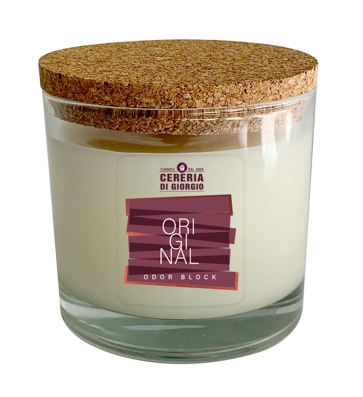 Cereria Di Giorgio - Confezione da 6 Candele in bicchiere - Cera vegetale di Palma e Soia - Collezione Odor Block - Original - Durata 50 ore