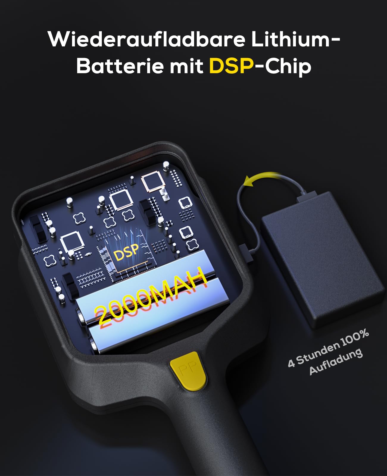 Metalldetektor Profi für Erwachsene & Kinder – Wasserdichter Golddetektor mit LCD-Display und 10-Zoll-Spule, kabellos faltbar, mit 2000mAh Akku – Hochpräzise Metalldetektoren