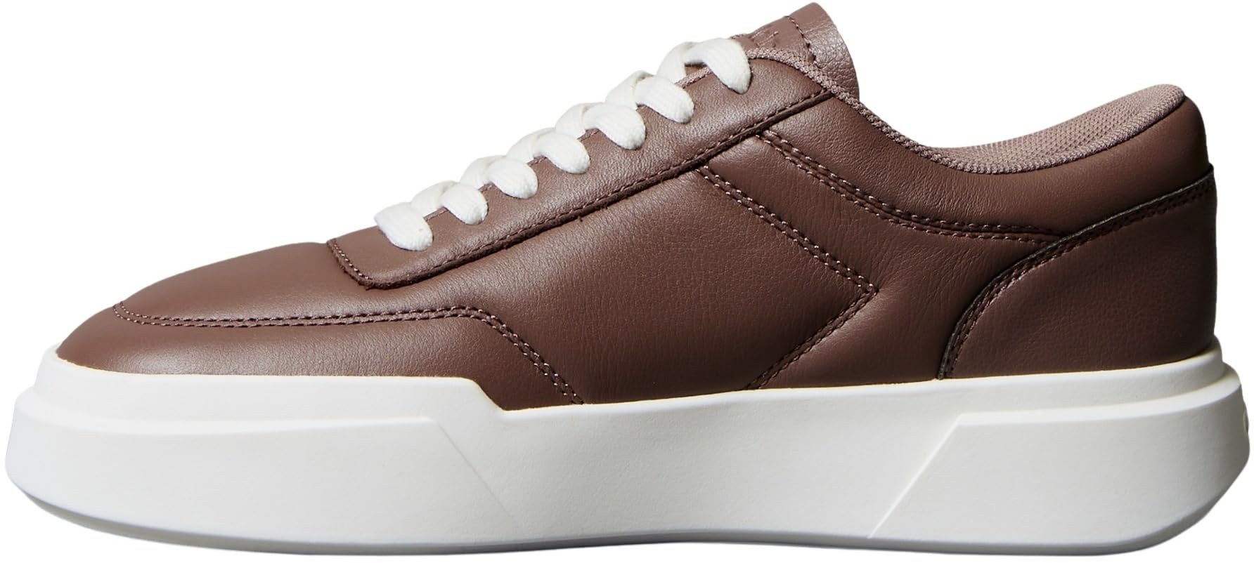 Calvin Klein Women's Chunky Cupsole Laceup OXF LTH YW0YW02032 Low Top, Purple (Muddy Brown/Crystal Gray/Gum), 4