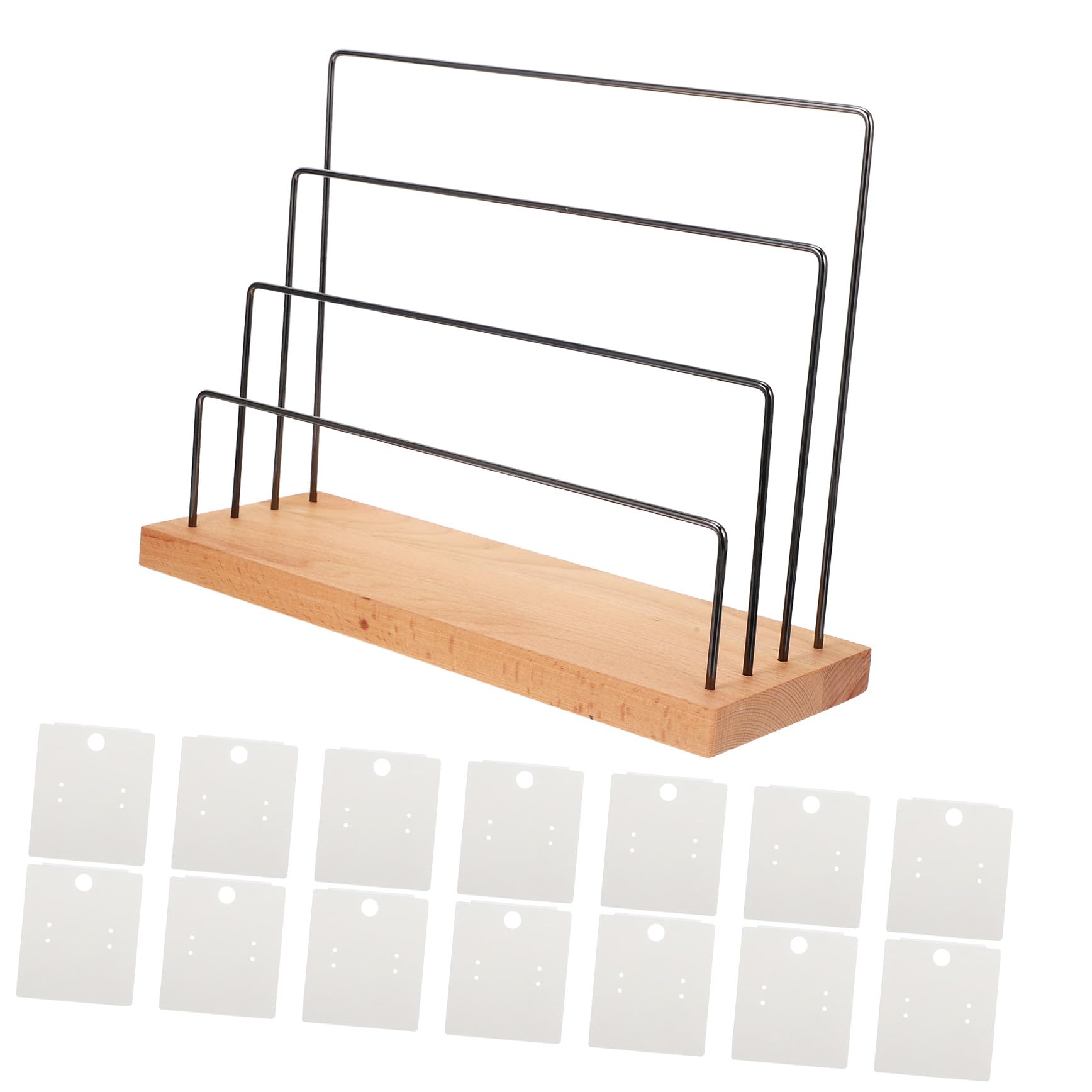 YARNOW Présentoir à Bijoux Organisateur de Bureau Multifonctionnel en Bois et Fer pour Boucles D'oreilles pour Maison et Diffusion en Direct