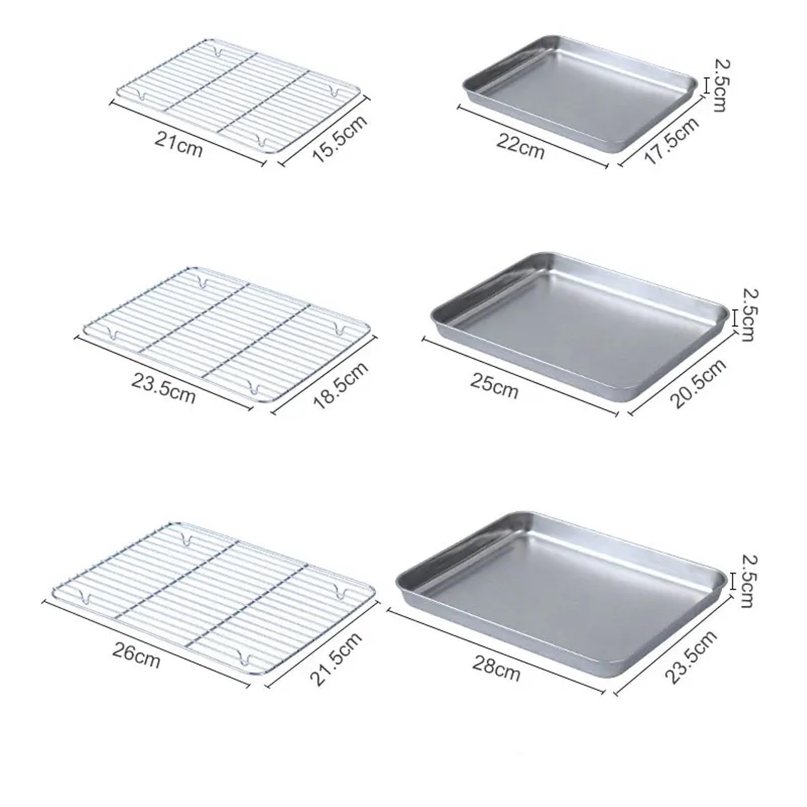 Bandeja de horno Bandeja de acero inoxidable 304 for barbacoa y pastel de frutas, estante de enfriamiento extraíble, bandeja antiadherente for barbacoa, plato cuadrado for hornear, bandeja for hornear