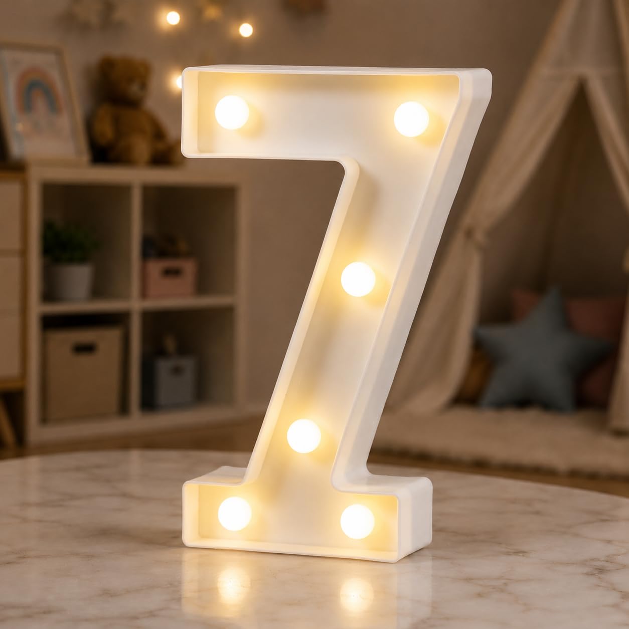 HXWEIYE Light Up Numbers 7, 8.58 Inch Battery Opearted, 6 LEDs