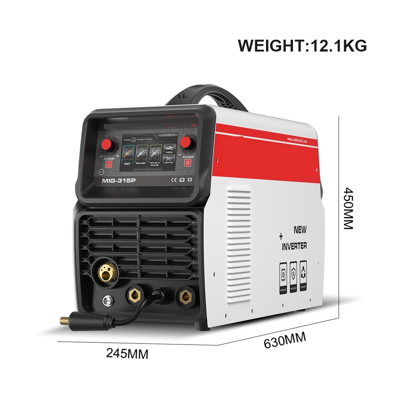 Soldador MIG De 380V, Doble Pulso, TIG ARC 3 En 1, Máquina Soldadura Industrial Semiautomática, Carrete Metal Aluminio Gran Rendimiento De Soldadura(Package 3)