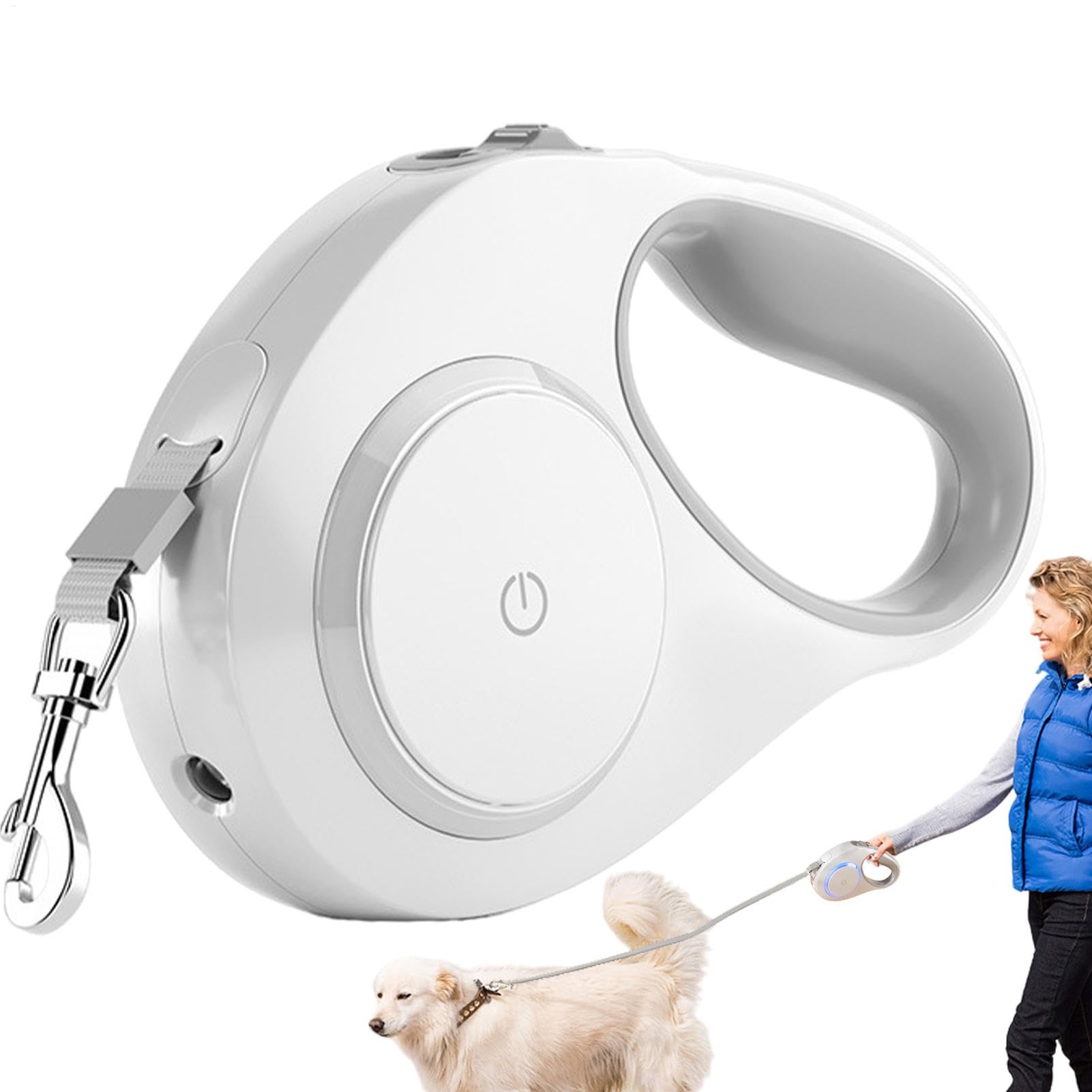 Laisse rétractable pour chien avec lumière pour sport et randonnée nocturne