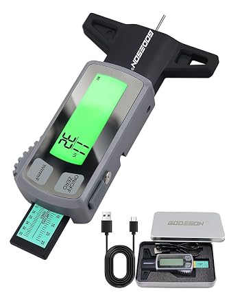 Tire Tread Depth Gauge,Rechargeable Digital Tire Depth Gauge - USB-C,3-Unit Switch mm/Decimal/Fraction Inch, Backlit LCD Display, Auto Power Off, 0-32NDS for Car/SUV/Truck Wear Measurement