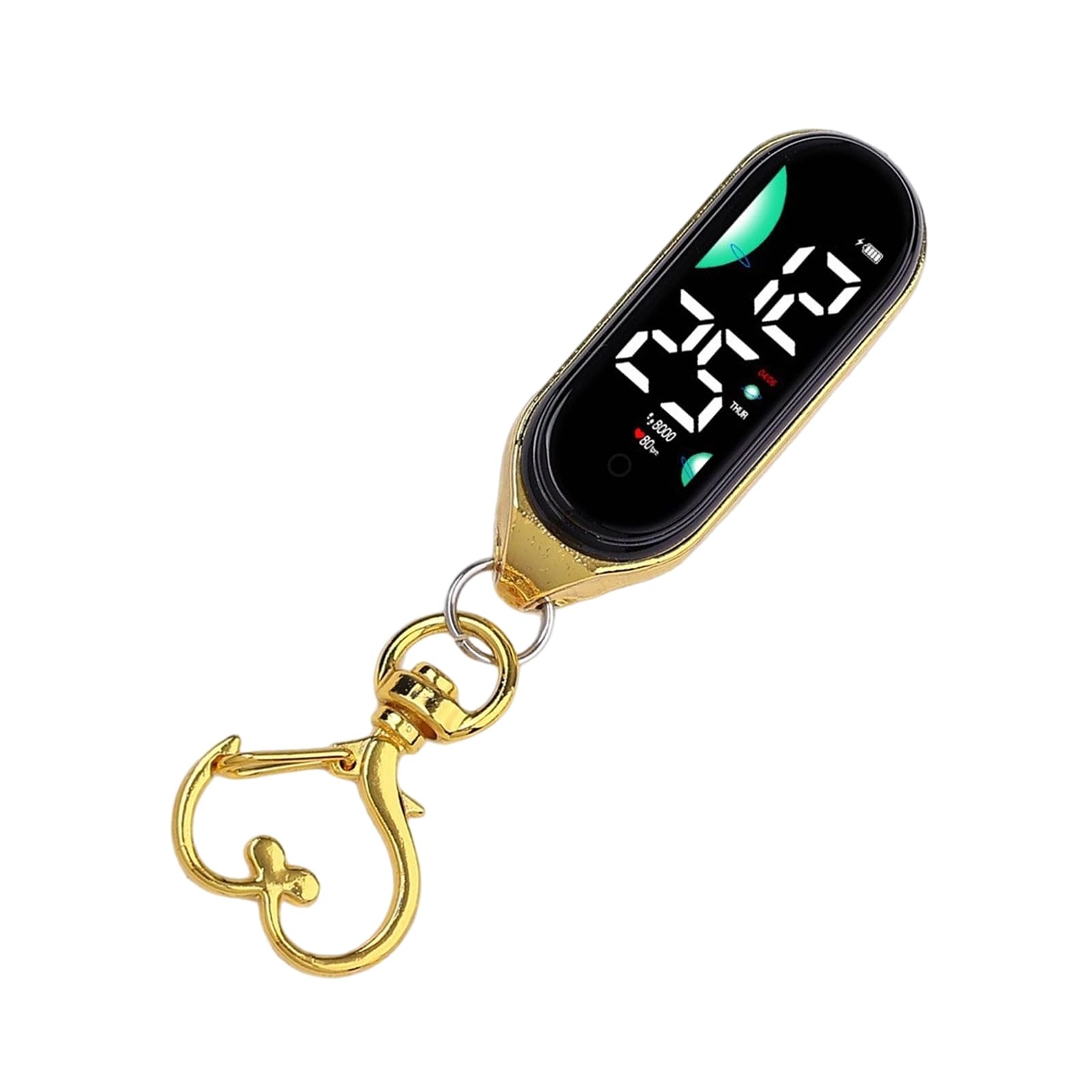 NLAIOUSL Led Electronic Hanging Watch Night Light Waterproof Touch Digital for Women Men Gifts Keychain Pocket Watches Keyring Hanging