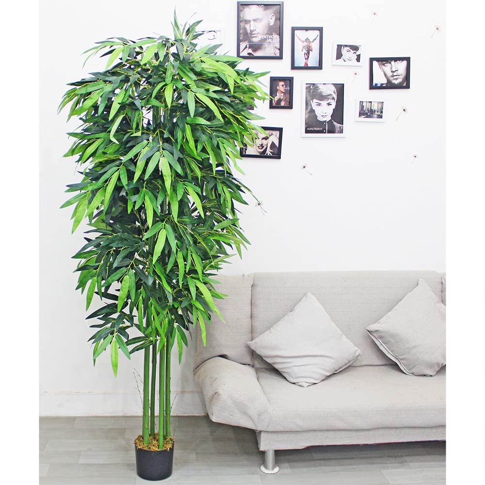 Bambou Plante Artificiel Artificielle Plastique 210cm Decovego