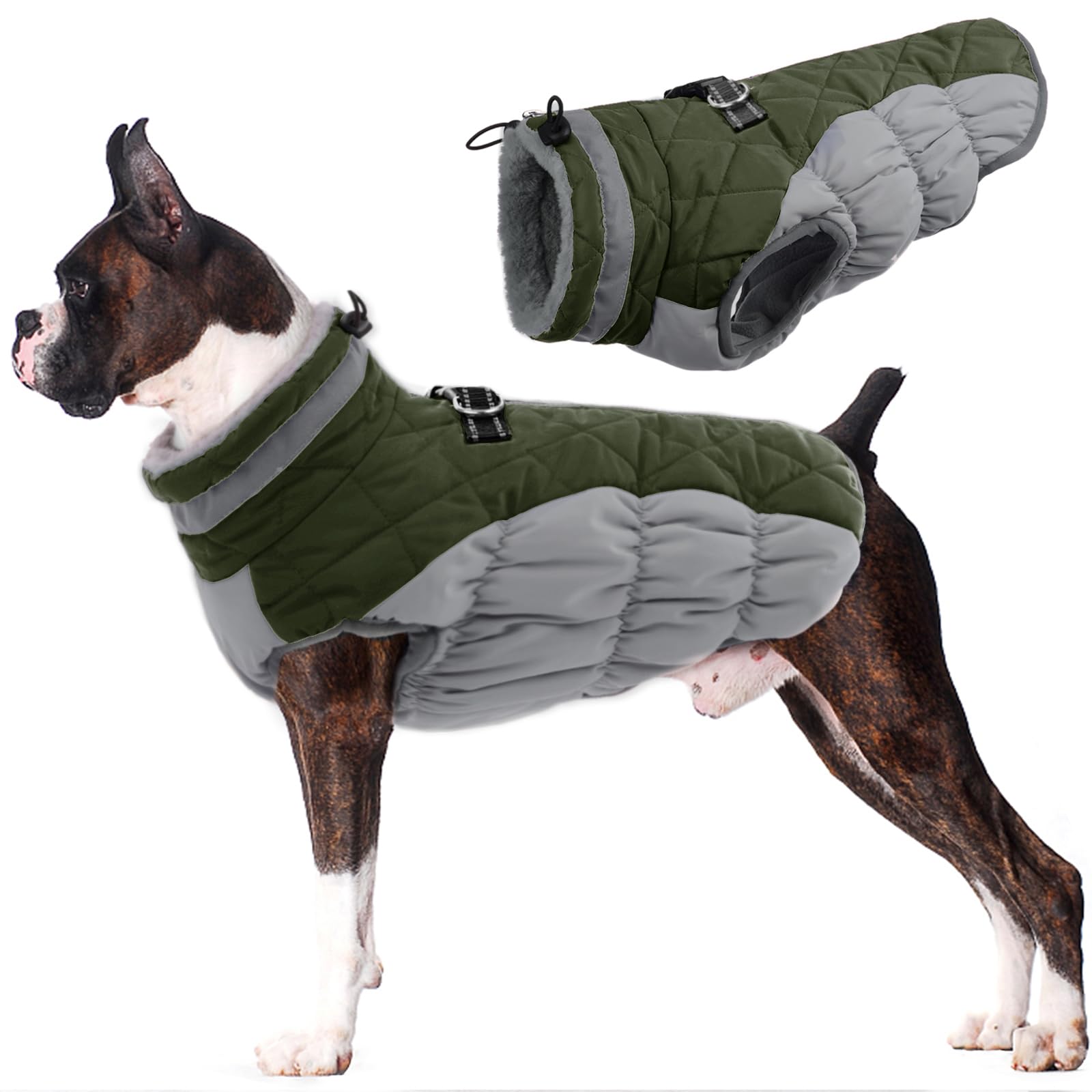 Dog Coat Warm Dog Winter Coat Waterproof Dogs Jacket with Harness