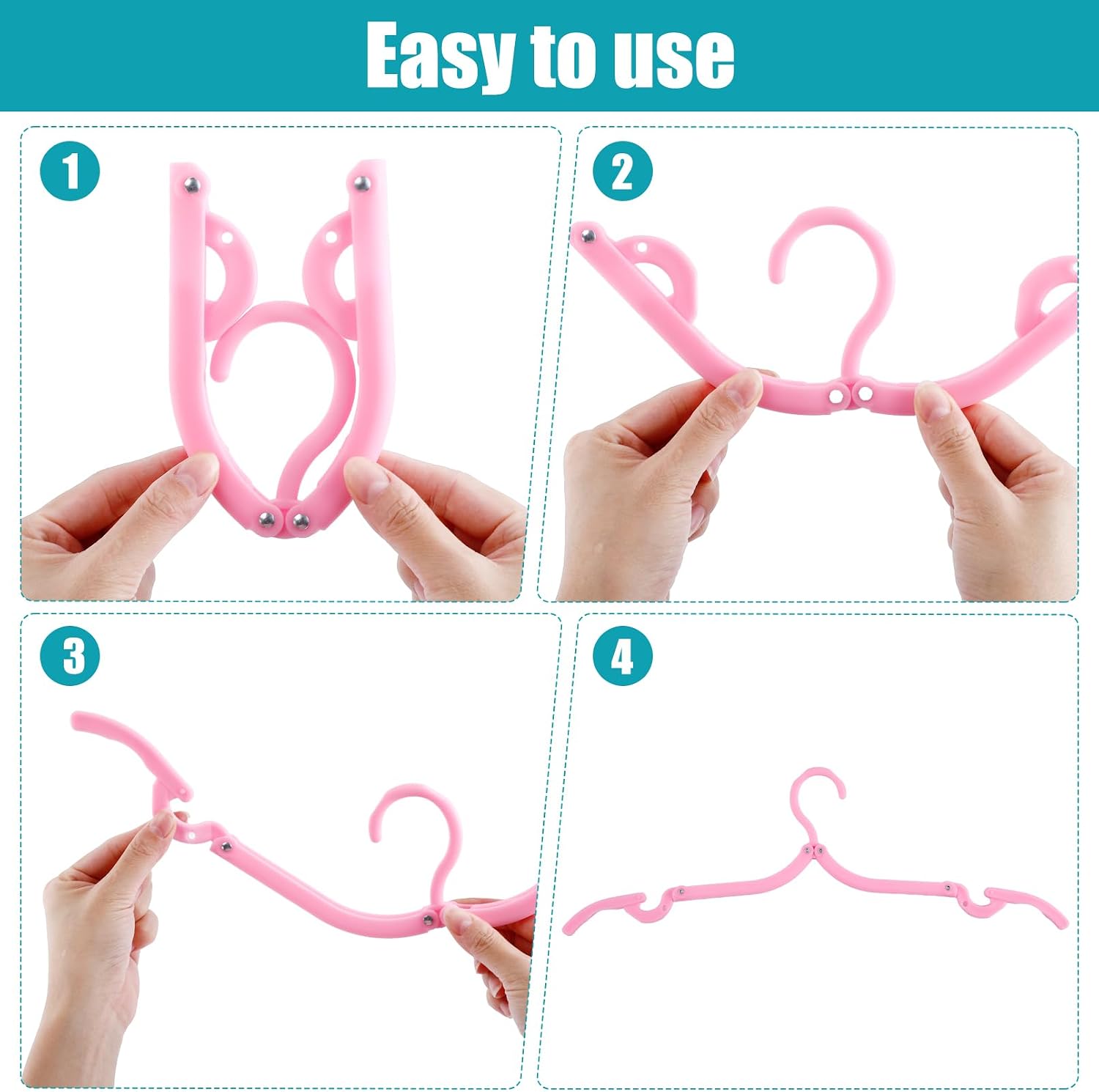10 Pcs Travel Hangers, Portable Folding Clothes Hangers, 5 Colors