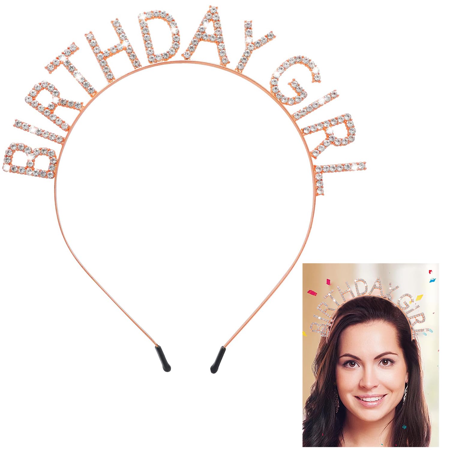 Corone di compleanno per ragazze, fascia per capelli per ragazze di compleanno, fascia per capelli per principessa, regina, dolce, buon compleanno, per donne, decorazioni per feste di compleanno (oro