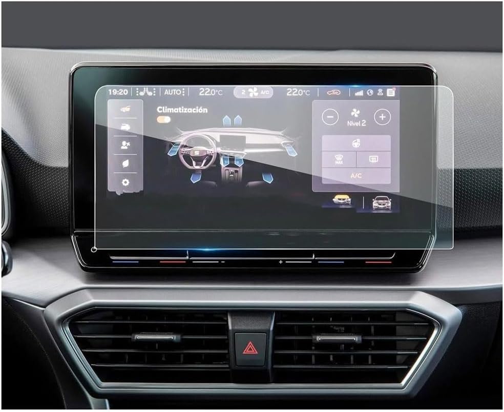 Car Screen Protector for Seat Leon MK4 2020 10 Inch, Car Radio Stereo Tempered Glass GPS Foils High Definition Protective Film No Glare Fingerprints Scratch