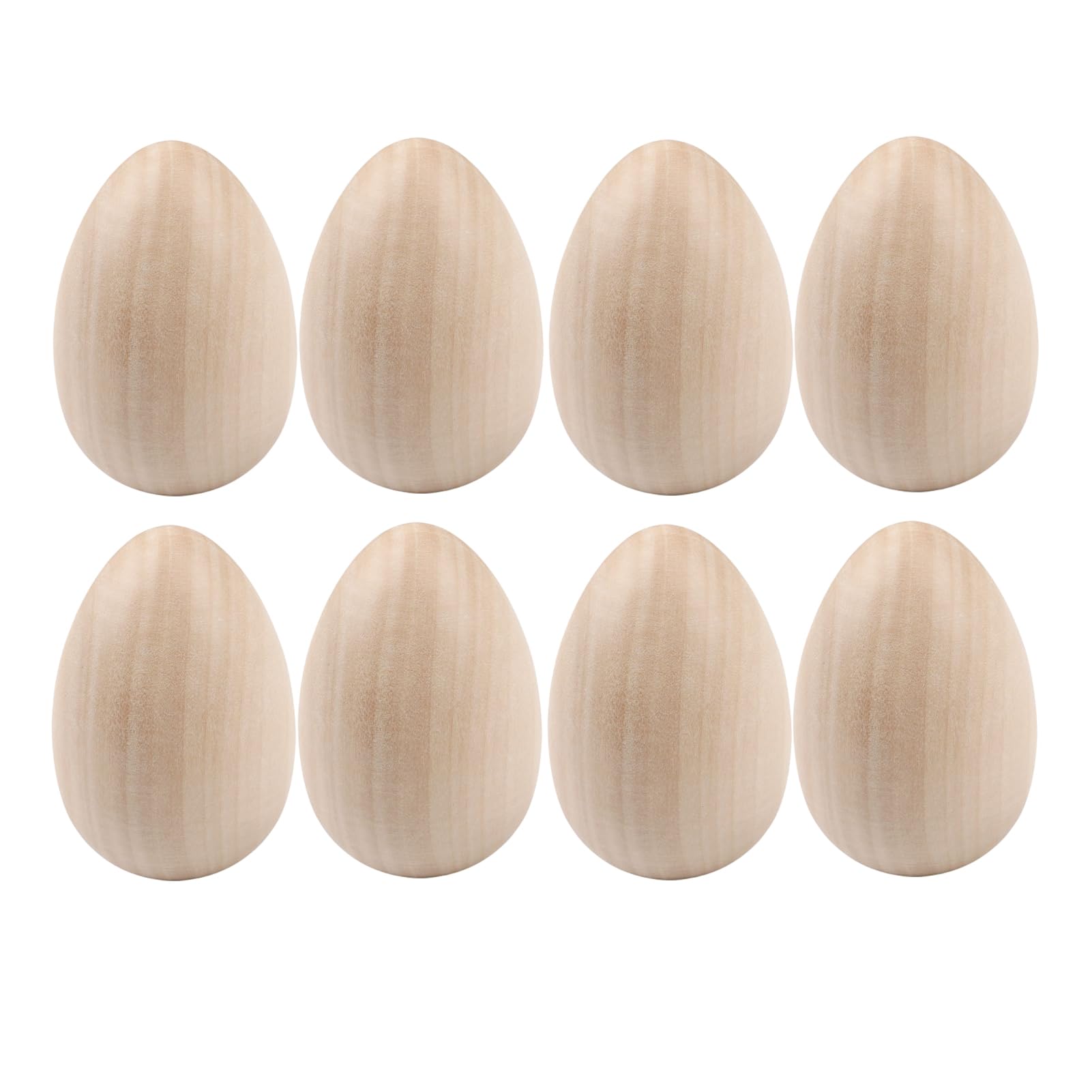 Œufs en Bois Naturel de Hêtre pour Artisanat de Pâques – Lot de 8