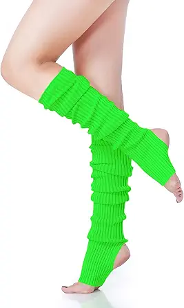 Women’s Neon Knit Leg Warmer for 80s Party Dance Sports Yoga