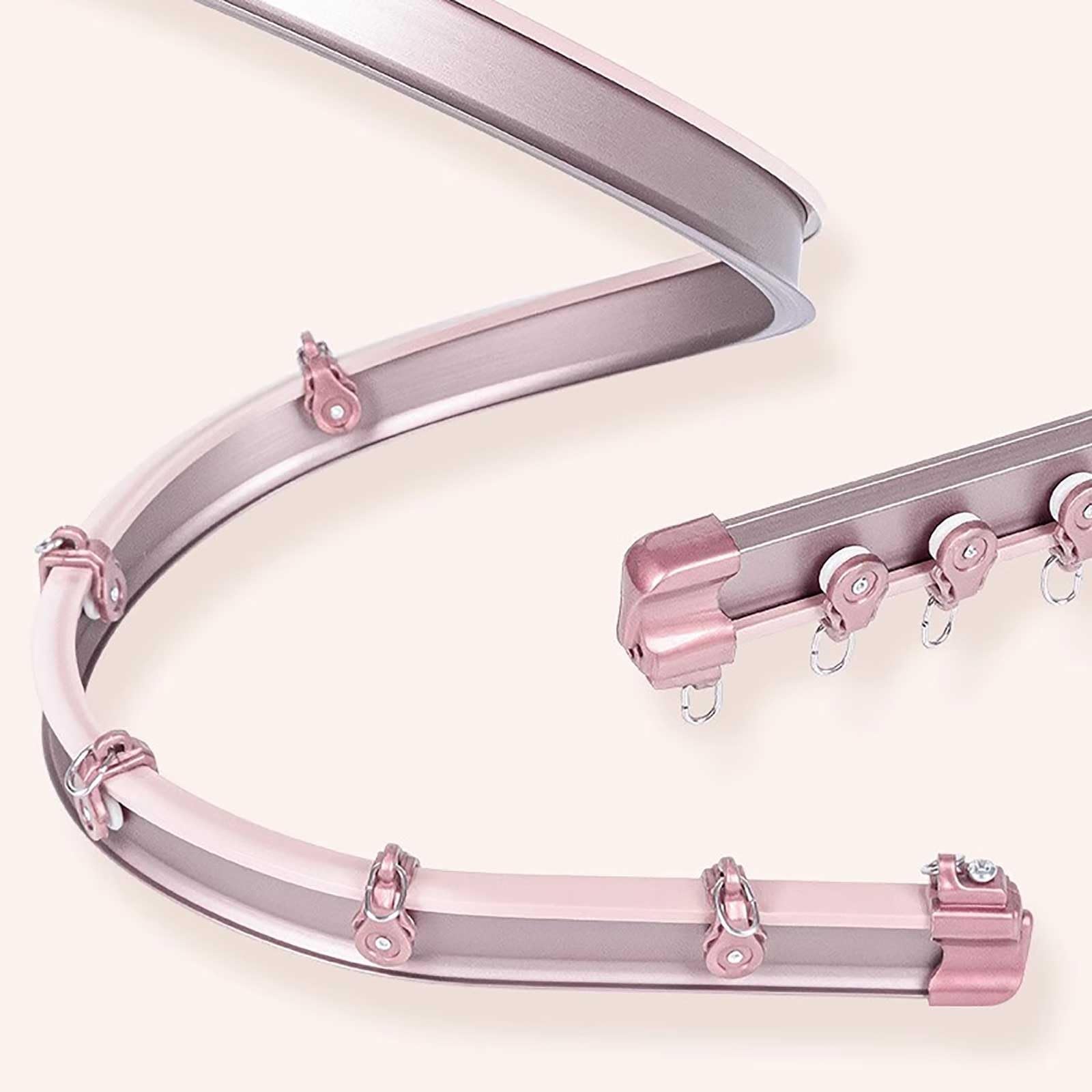 FlexiTrack™ Pink/Gold/White Bendable Ceiling Curtain Track for Living Room Bedroom Shower Divider 5.5m (18ft)