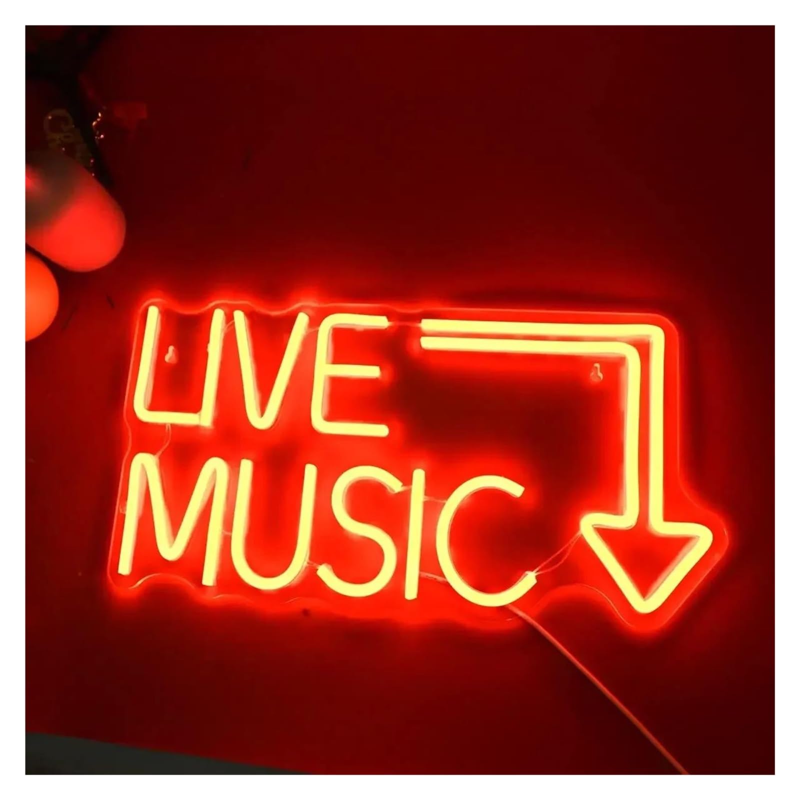 Luci al Neon Da Parete Live Music Insegna Al Neon Dimmerabile LED Lettera Luminosa USB Per Feste Casa Appeso Parco Giochi Negozio Camera Decorazioni Per Feste 34cm×22cm