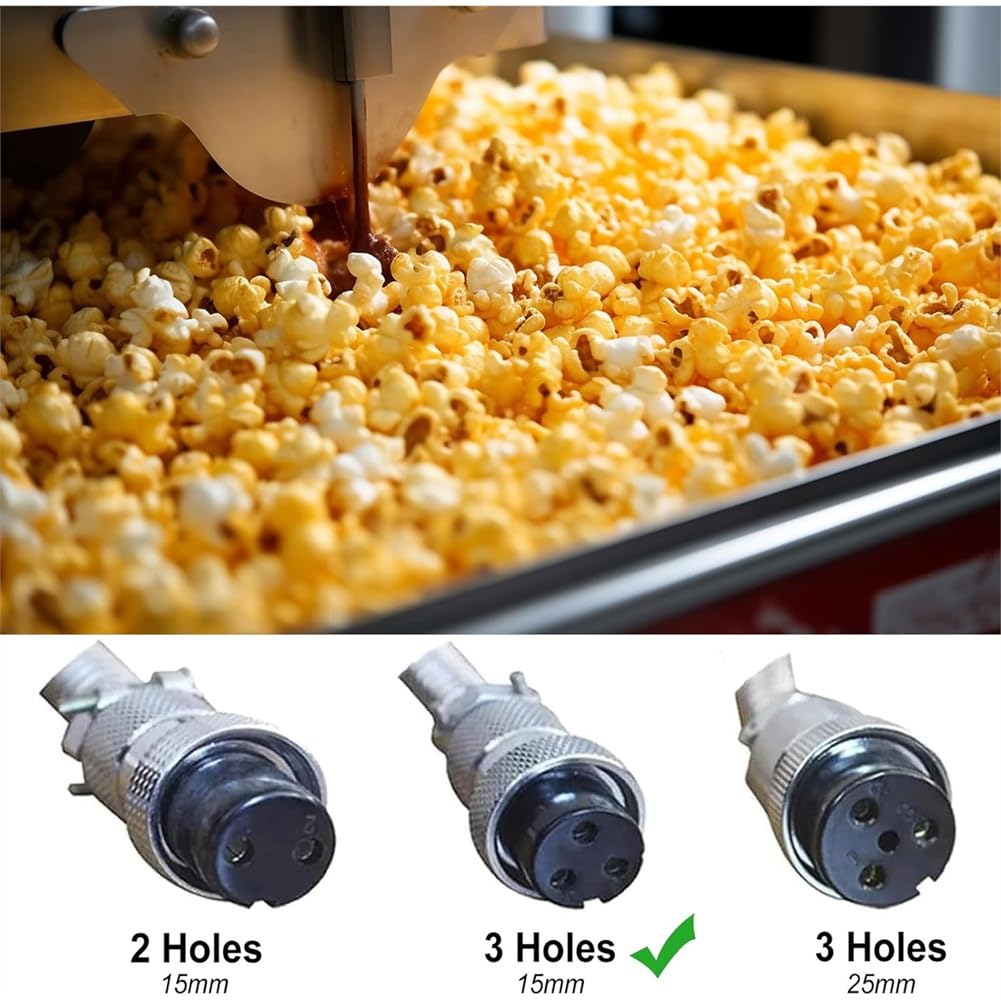 Recipiente de Repuesto para Máquina de Palomitas de Maíz de Aire Caliente, Recipiente Antiadherente con Elemento Calefactor Anular (3 Orificios de 15 Mm)