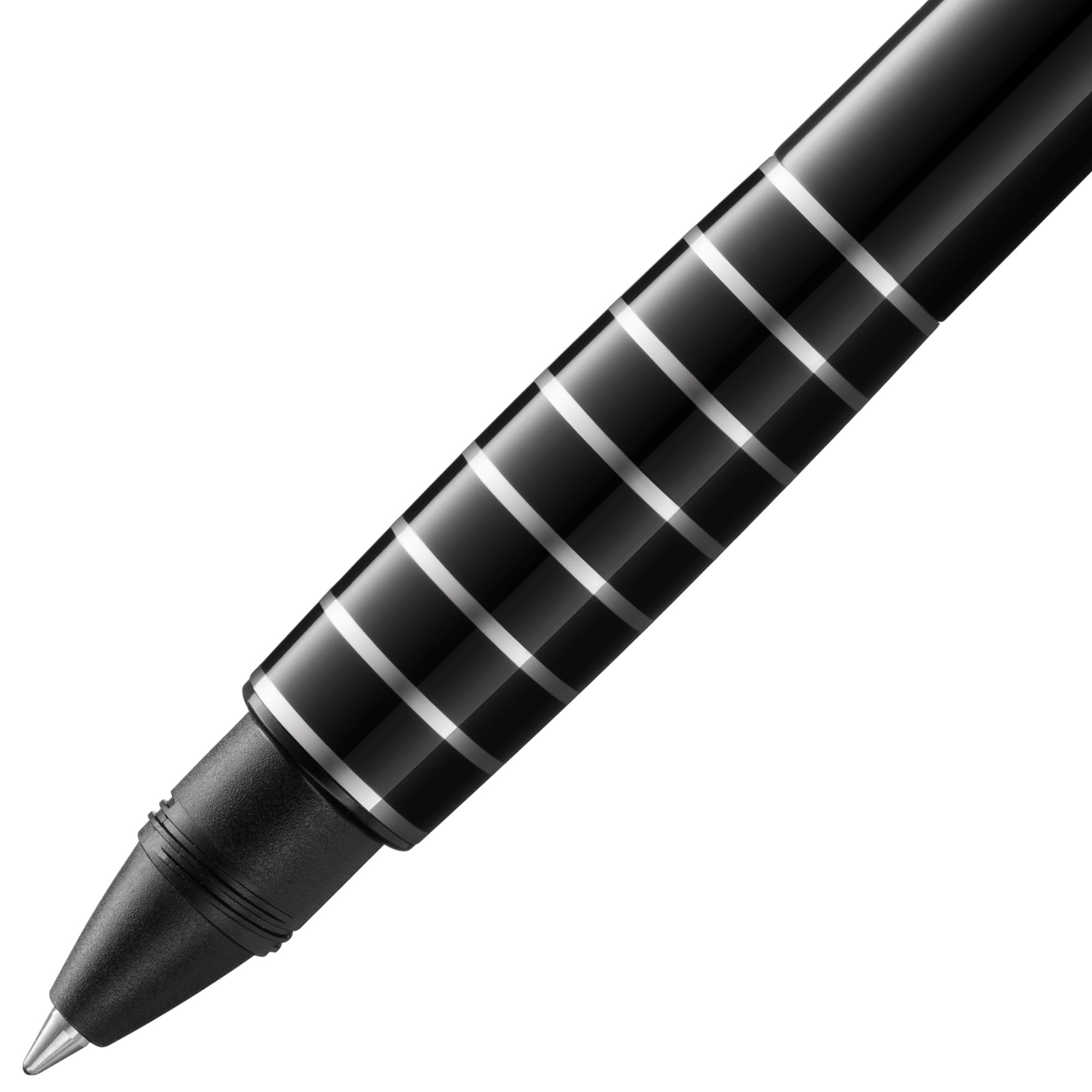LAMY accent Tintenroller 398 – Rollpen in schwarzem Brillant Lack-Finish mit austauschbarem Griffstück Lack diamantiert und Edelstahlclip – Tintenroller-Mine M 63 schwarz – Strichbreite M