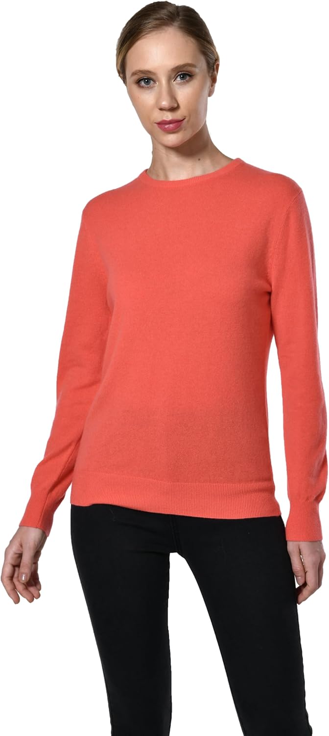 Women's 100% Pure Cashmere Long Sleeve Crew Neck Sweater
