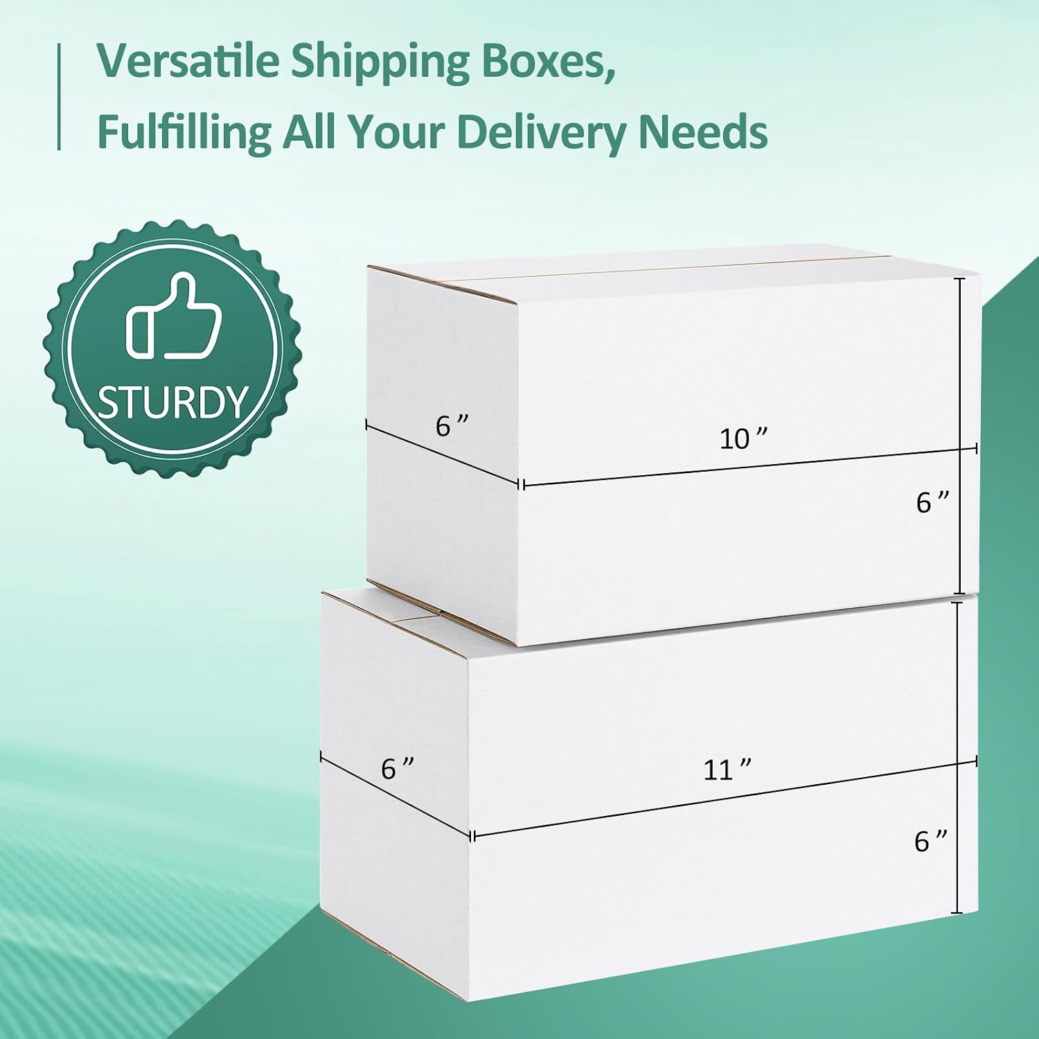 Eupako 10x6x6-Small-Shipping-Boxes-30-Pack-White-Corrugated-Box-Mailers, Cardboard Boxes for Packaging Small Business, Mailing thumbnail