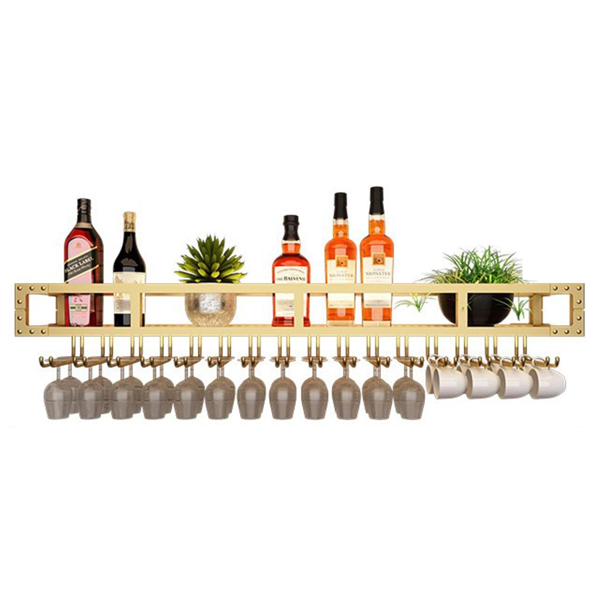 Étagère murale pour bouteilles de vin avec LED pour un bar chic à la maison