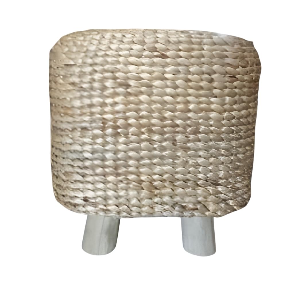 Wasserhyazinth Teakholz Sitzbank Amsterdam 80cm Natural Unikat massiv Bank