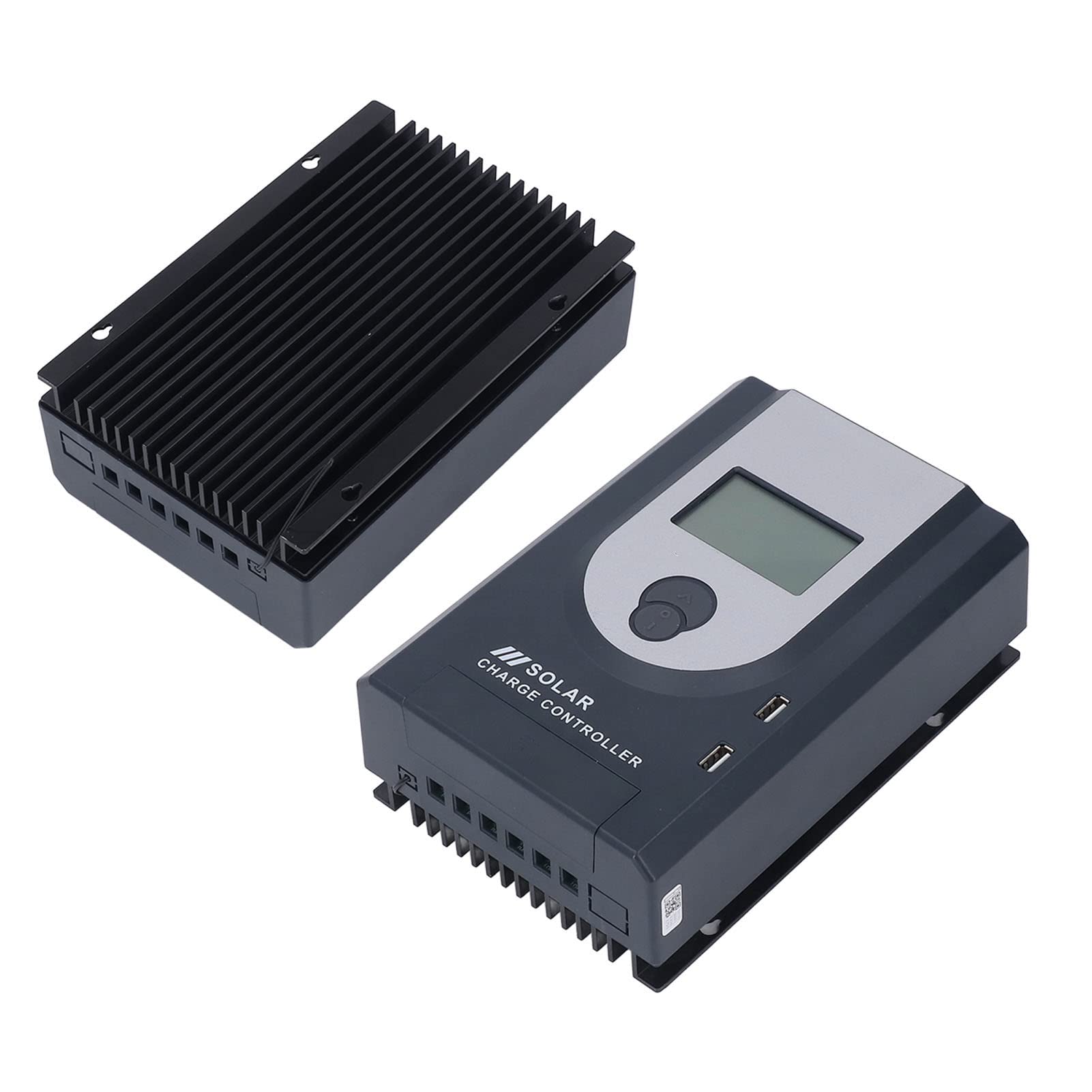 Controlador de Carga Solar MPPT de Ultra Alta Eficiencia con Pantalla Digital para Cargadores Solares y Farolas Negro (40A (función Bluetooth))