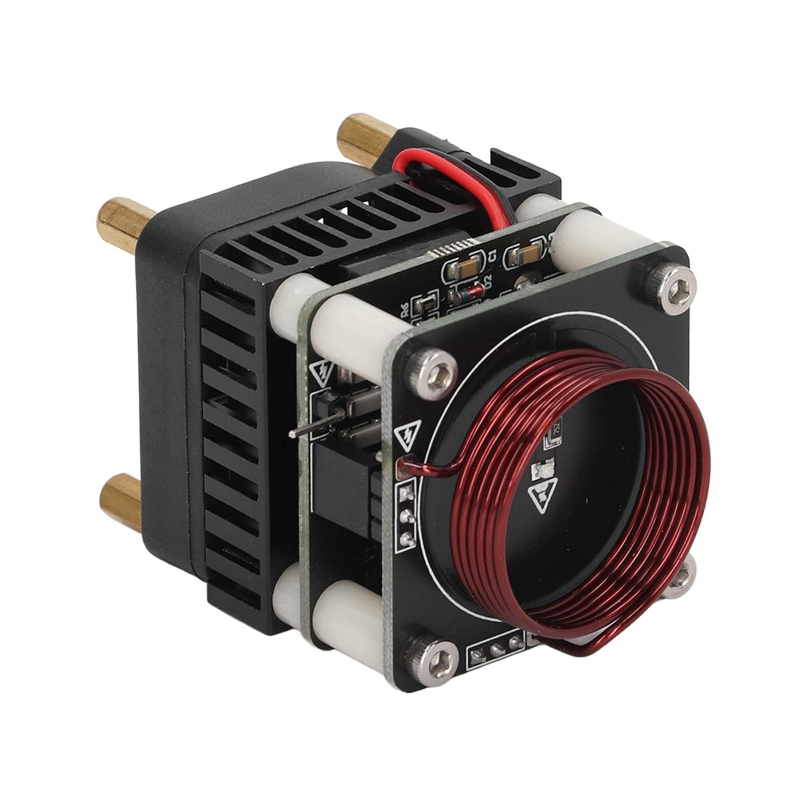 Cryfokt Kit de Bobina de de Alta Frecuencia, 15 MHz 48 V CC, Juego de Bobina Experimental con Ventilador de Refrigeración, BobinaDe Encendido Durader (Enchufe Europeo AC100-240V)
