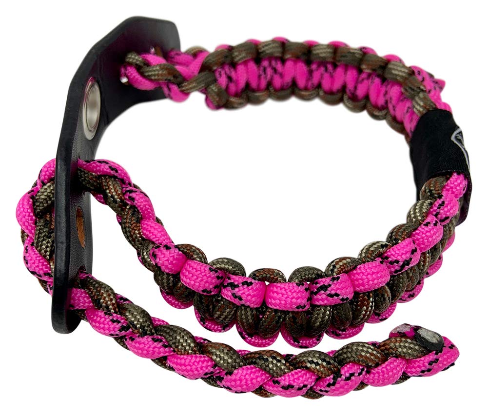Dziesięć punktów Gear Sling 550 Survivalowy węzeł łuczniczy na nadgarstek, polowanie, trwała skóra z metalowymi oczkami (wiele opcji kamuflażu), różowy/kamuflażowy