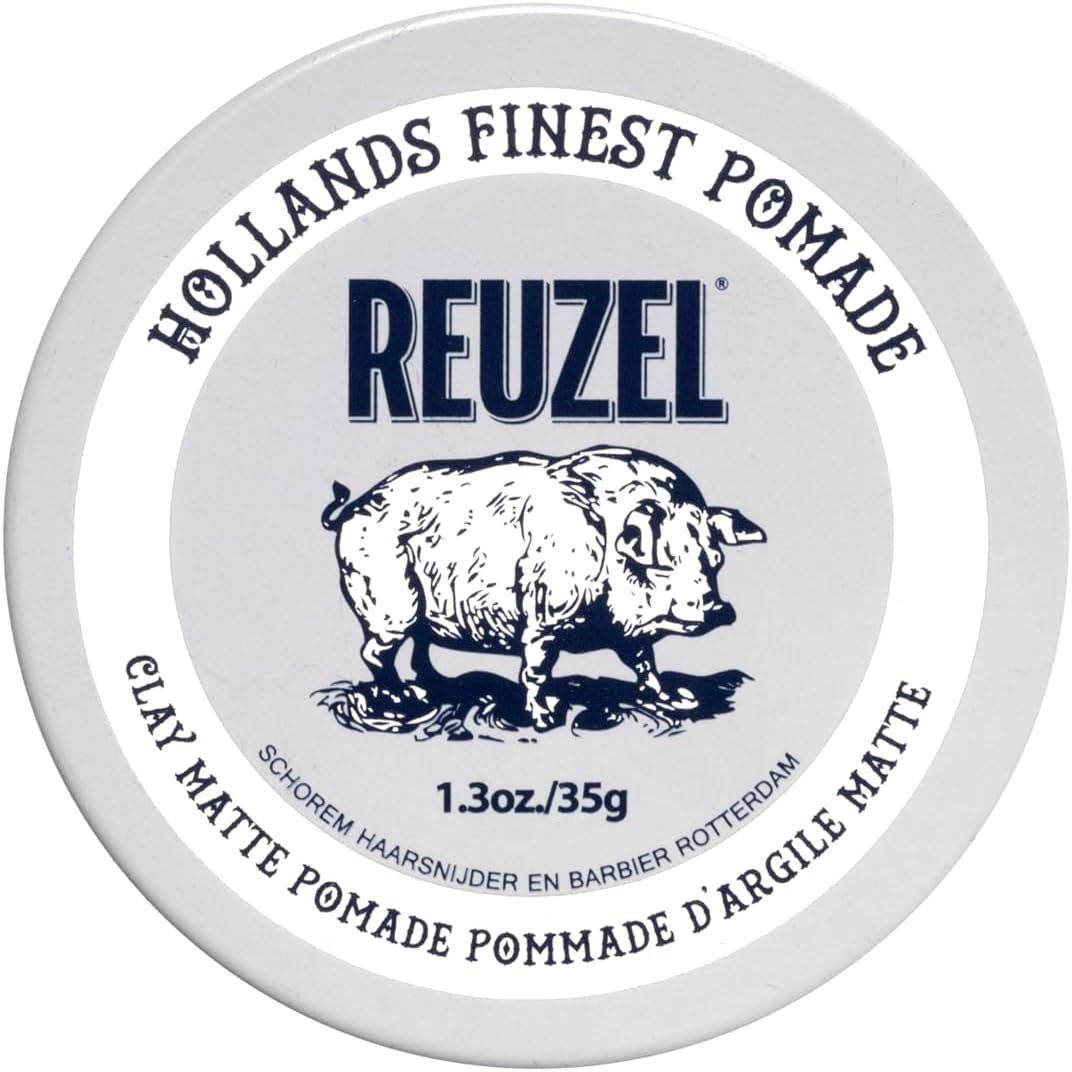 REUZEL Clay Matte Pomade, Medium All Day Hold, Water Soluble Styling, Matte Finish and Flake Free, Easy To Wash Out, For All Hair Types