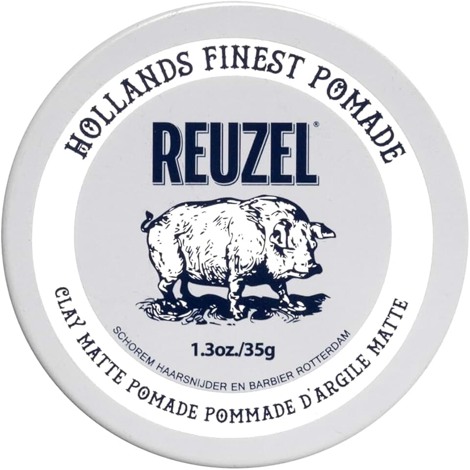 REUZEL Clay Matte Pomade, Medium All Day Hold, Water Soluble Styling, Matte Finish and Flake Free, Easy To Wash Out, For All Hair Types