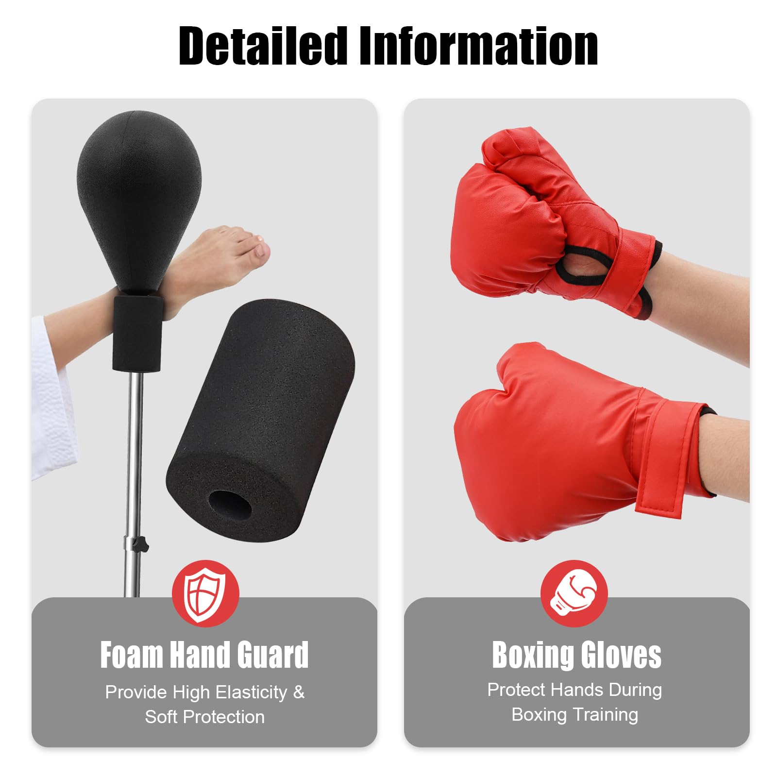 Punchingball - Saco de boxeo de pie (120-160 cm, ajustable, para adultos), color negro