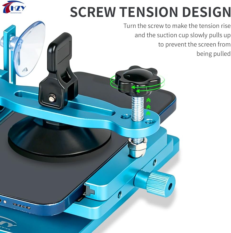 Phone Screen Separator Universal Mobile Phone Screen Back Cover Opener LCD Removal Tools with Suction Cup Heating Free 360 Rotatable Fixing Clamp for Samsung Huawei Display Opening Repair Tool Kit