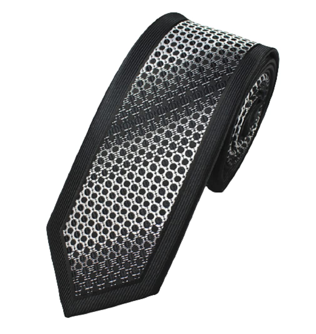 Ll Men's Black L&L® Hand Made Premium Woven Ribbon Frame Paisley Jacquard Tie Wedding Event Uk (Black)