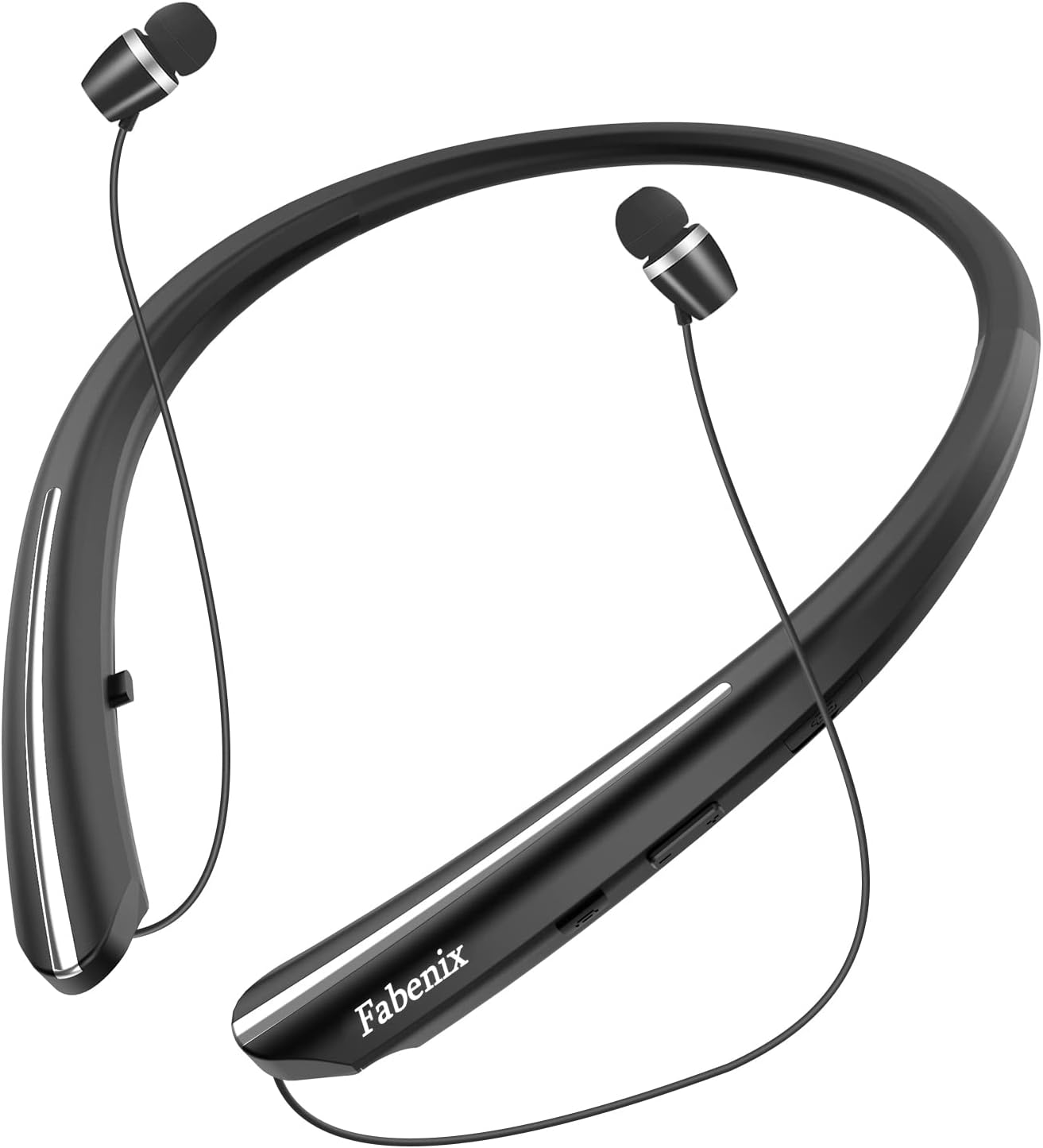 Bluetooth Headphones, Bluetooth 5.0 Neckband Bluetooth Headphones, Sweat Resistant Noise Cancelling Stereo Headphones, and Retractable Ear Tips for Music, Conference, Videos?Black?
