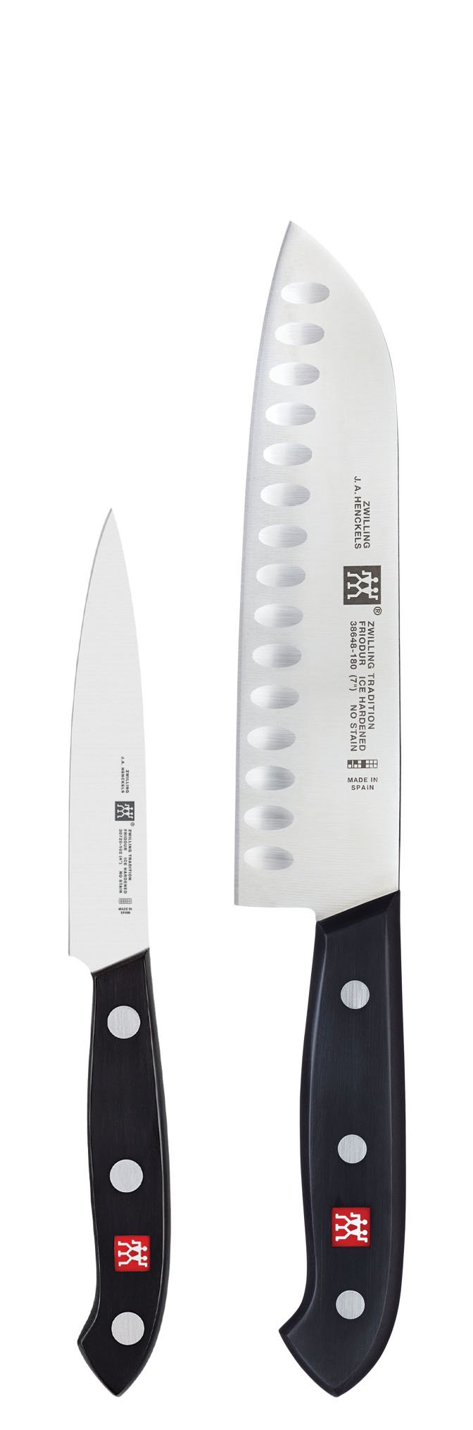 ZWILLING Tradition Stainless Steel Kitchen Knife 2 Piece Set - Includes Professional Chef Knife and Pairing Knife | Black