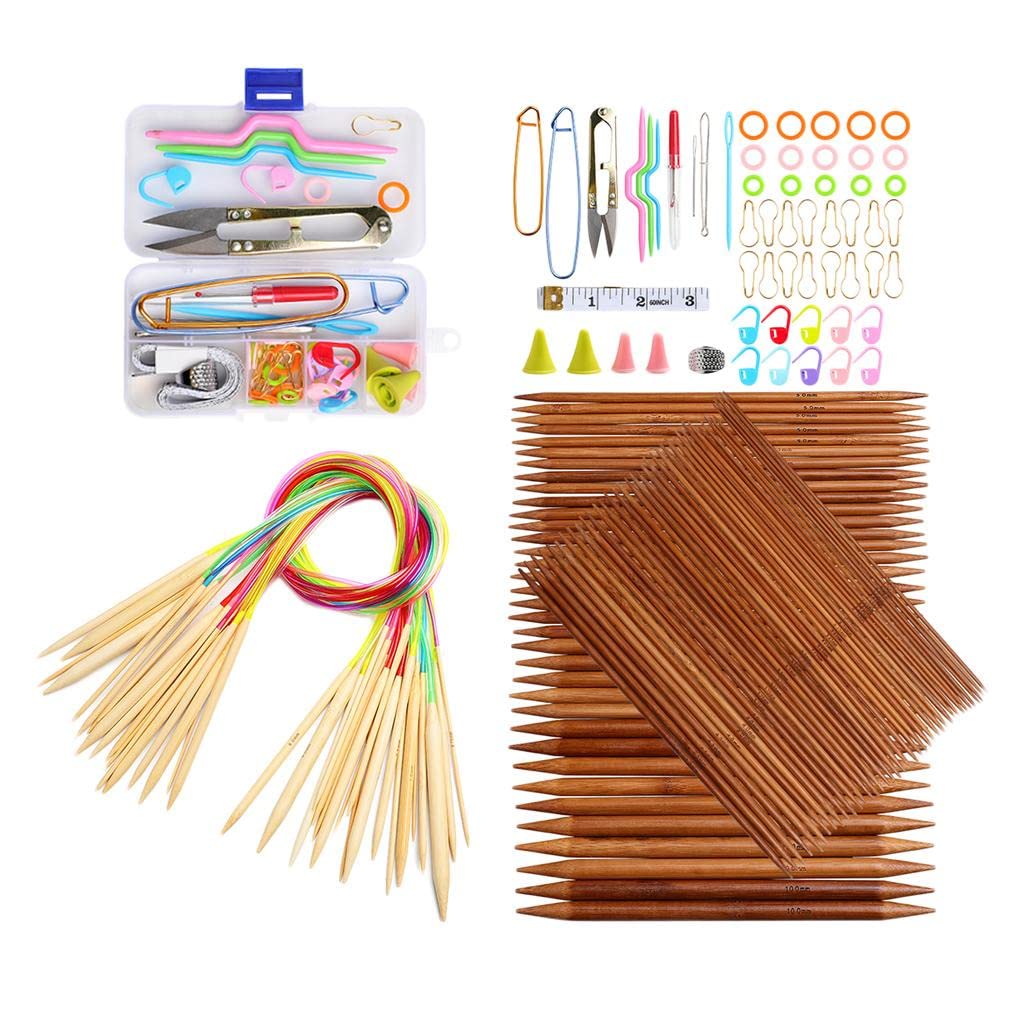 Kit de Tejido de Bambú, Kit de Tejido Circular con Tubo