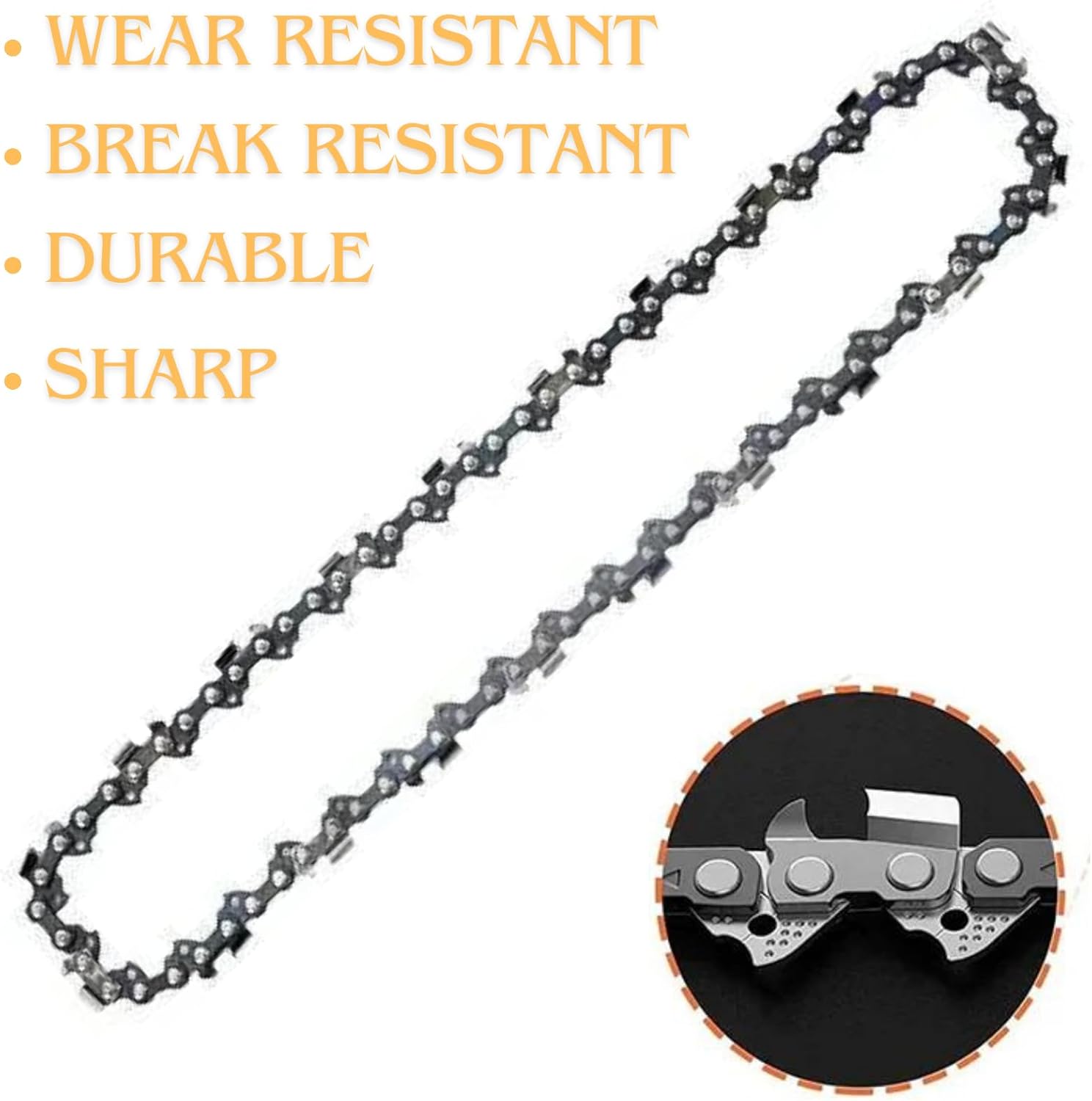 Drilax Replacement Chainsaw Chain for 10-Inch Bar with 39 Drive Links 3/8-Inch Pitch and .050-Inch Gauge for Echo, Stihl, Poulan PLN1510, Remington, McCulloch, Makita, Dolmar, Atlas 56934, Husqvarna
