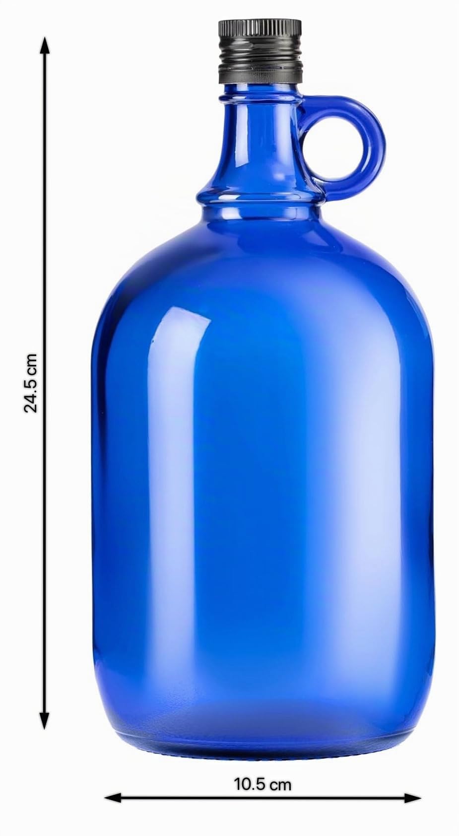 lilawelt24 Blaue Glasflasche 1 L mit Ausgießer & Schraubverschluss – Vorrats-Flasche für Öl, Essig, Likör & Getränke (8x 1L)