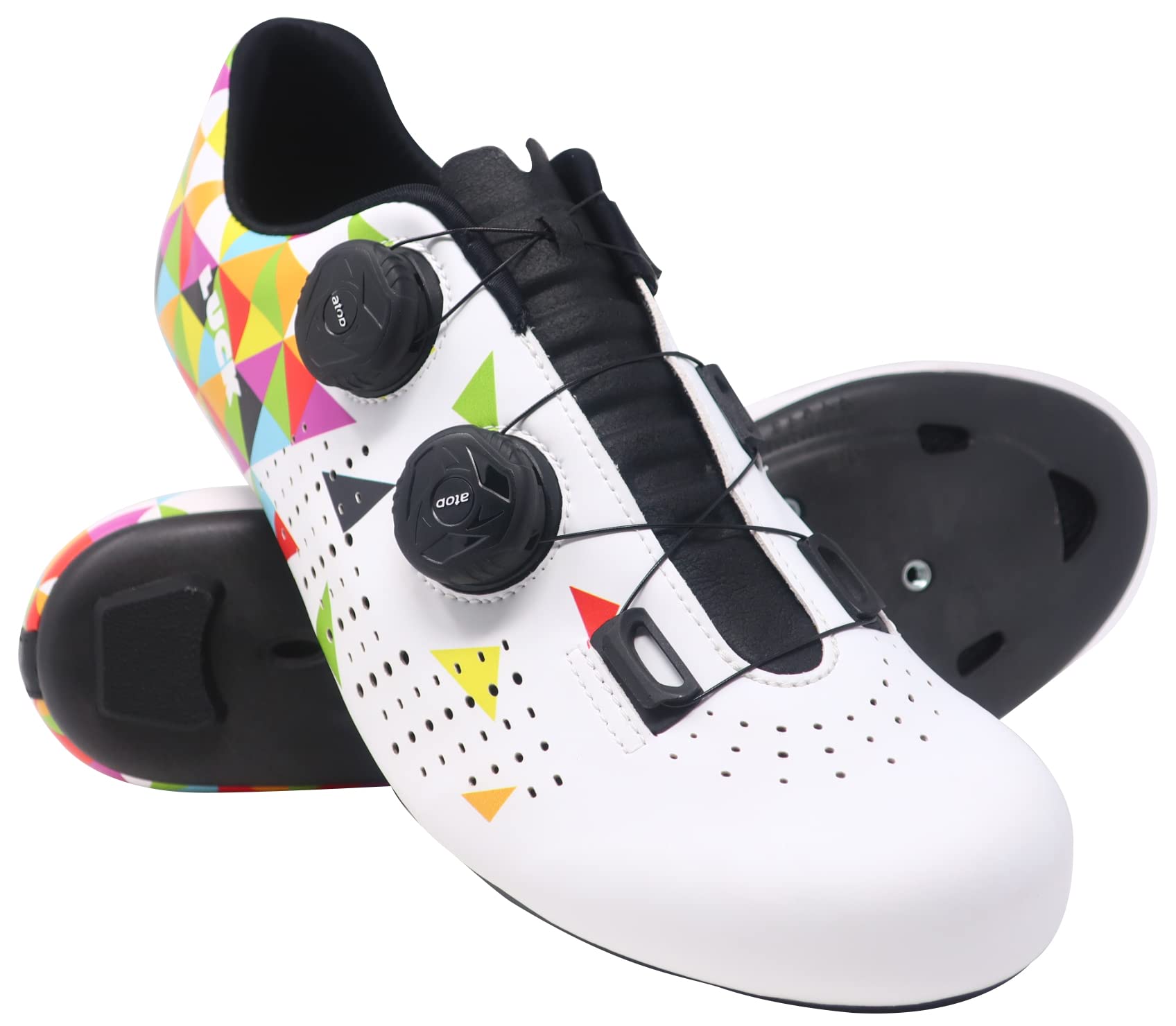 LUCK Genius Grafiti, Zapatillas de Ciclismo para Carretera con Suela de Carbono HD-50 y Doble Cierre rotativo de precisión.